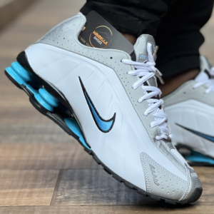 Shox R4 Prata C/Azul